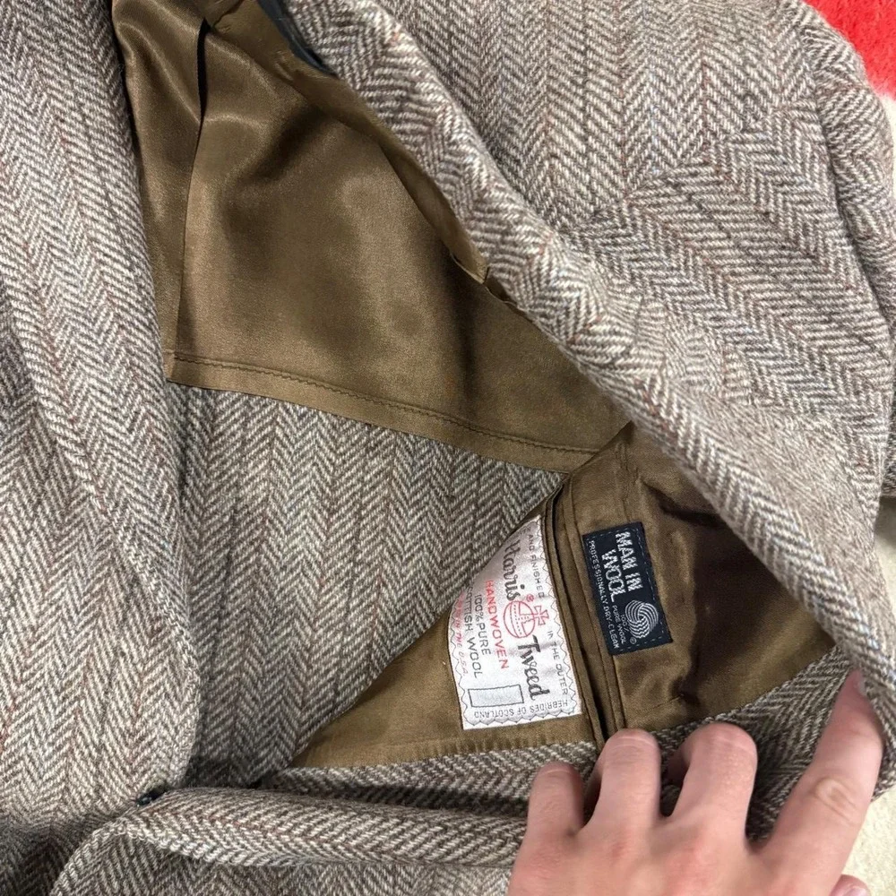 Joseph Spiess Harris Tweed Herringbone Striped Blazer Sport Coat Jacket 40L